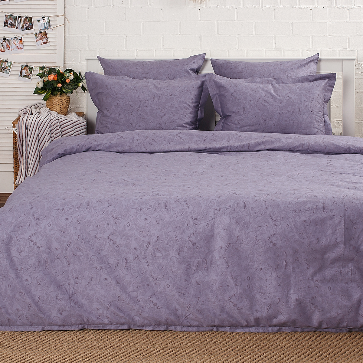 Постельное бельё Cатин | Постельное бельё Сатин ЛАВАНДОВЫЙ (PAISLEY)